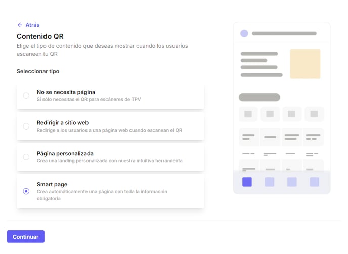 QR content - Smart page ES
