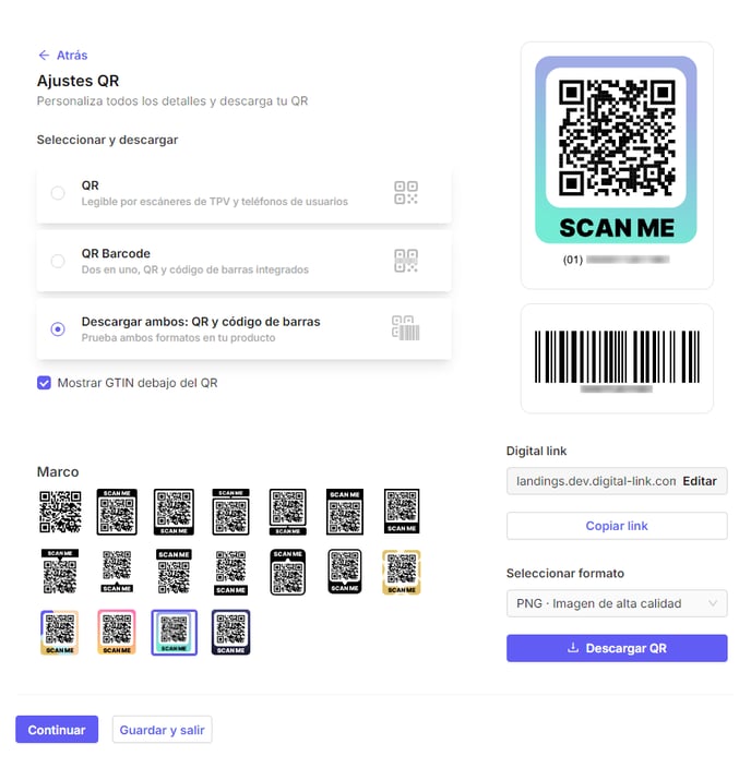 QR settings ES